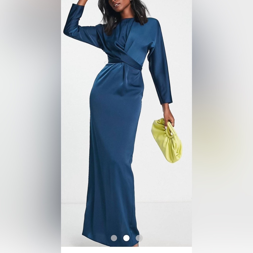 ASOS design teal  Satin Dress